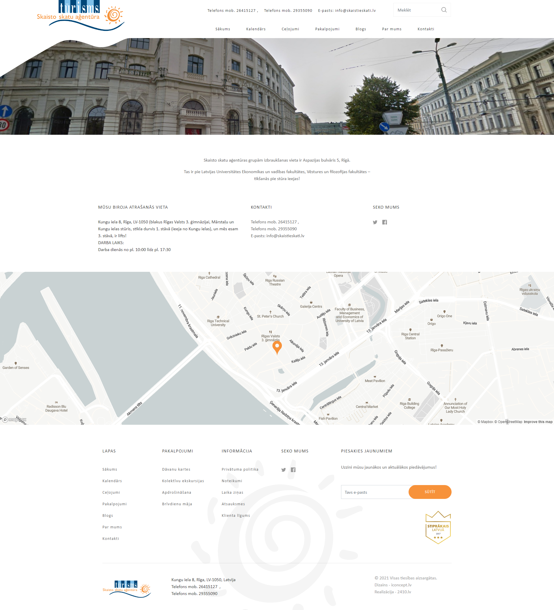 Contact page screenshot